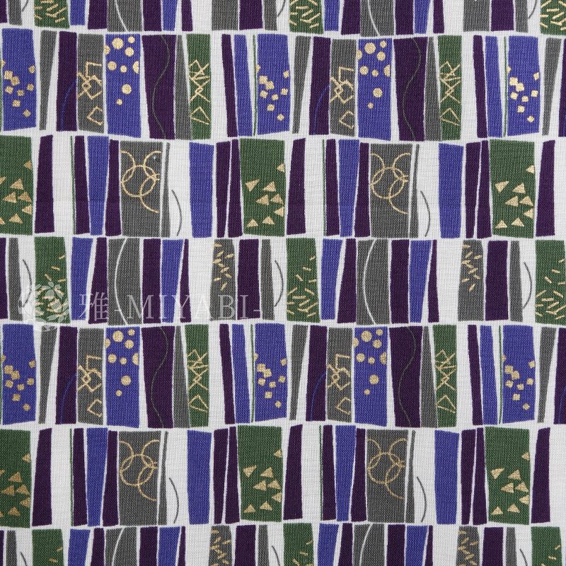 幾何竹文様 / 緑×紫(green×purple)