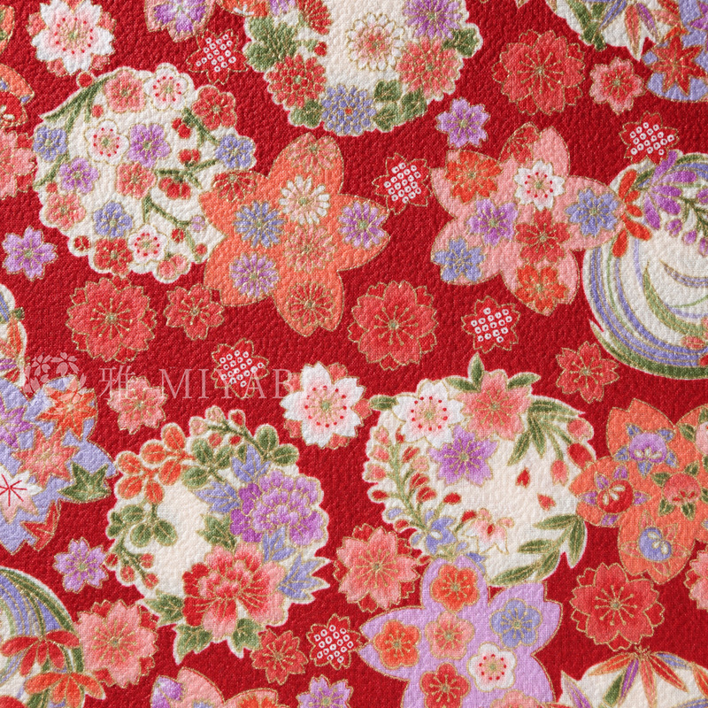 開花シリーズ  ちりめんの花絢爛 / 赤(red)