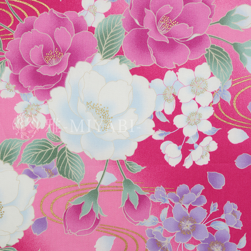 Cotton yuzen  桜尽し / Sakura zukushi/ ピンク(pink)