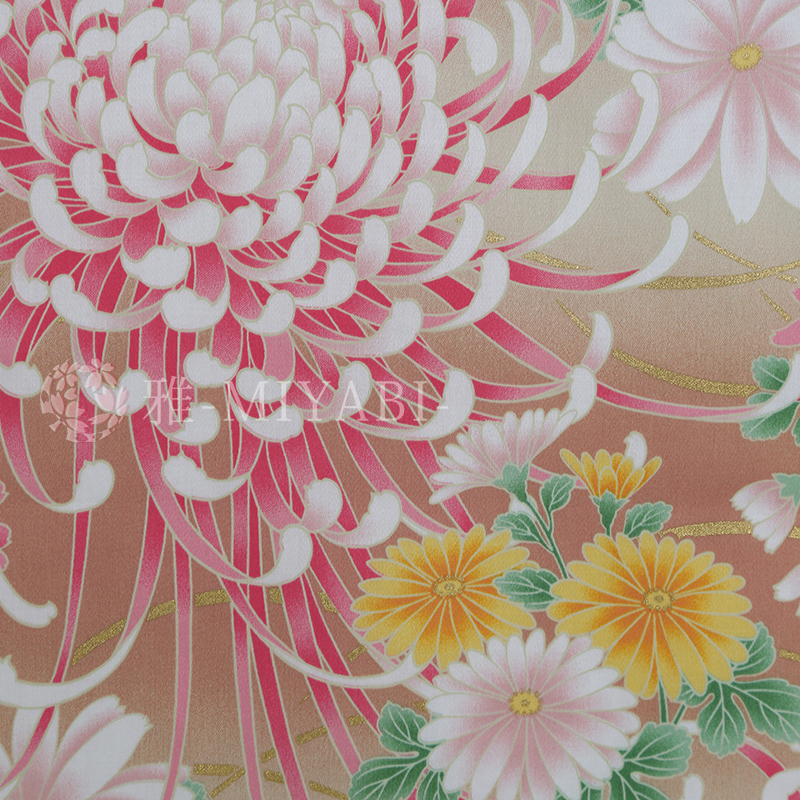 Cotton yuzen    菊尽し / Kiku zukushi / ベージュ/黄色(beige/yellow)