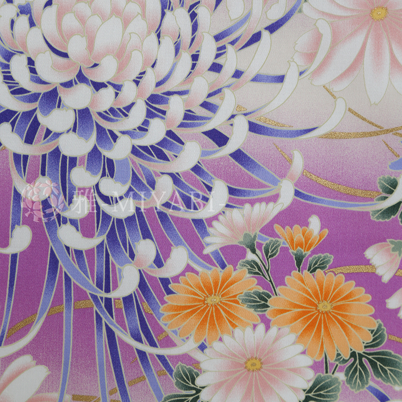 Cotton yuzen    菊尽し / Kiku zukushi / 紫(purple)